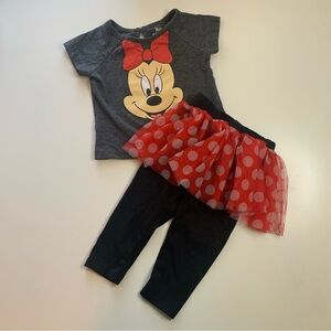Disney Junior Minnie Mouse Charcoal and Scarlet Shirt